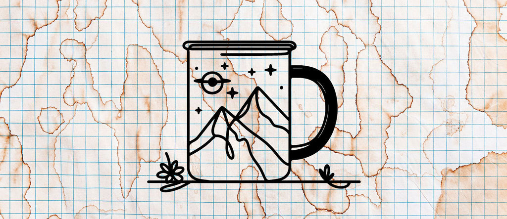 drawing of mug on graph paper