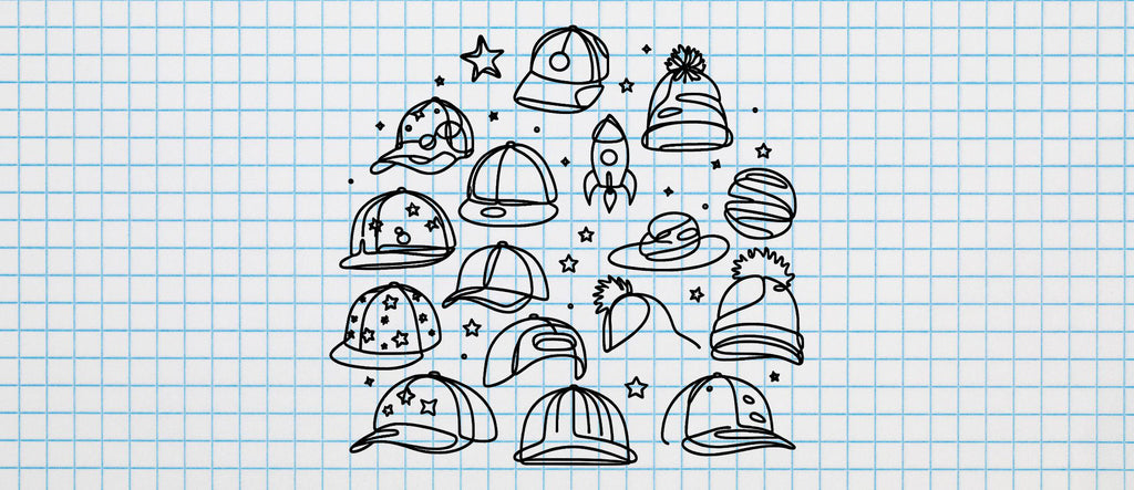 drawing of hats in space