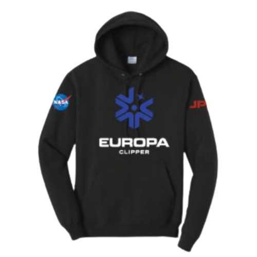 Nasa Europa Clipper Mission Black Pullover Hood | The JPL Store X-Large